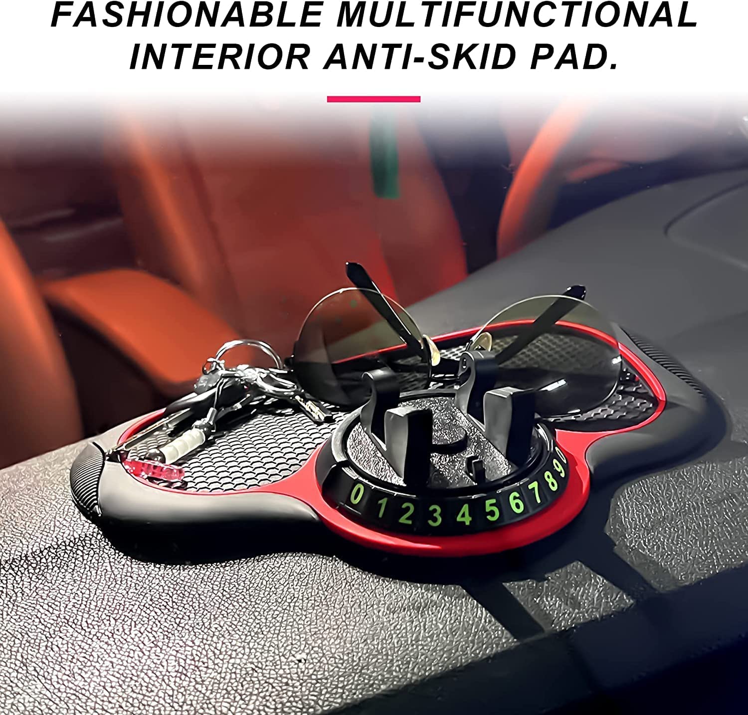 SkyShopy Car Accessories Multifunction Anti-Slip Car Dashboard Mat with 360 Degrees Rotating Mobile Phone Holder Mount Non Slip Sticky Rubber Pad for Smartphone, GPS SkyShopy Car Accessories Multifunction Anti-Slip Car Dashboard Mat with 360 Degrees Rotating Mobile Phone Holder Mount Non Slip Sticky Rubber Pad for Smartphone, GPS